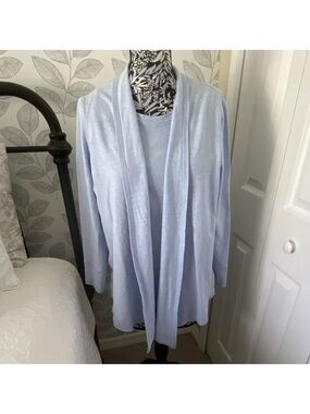 Chico’s Zenergy Light Blue Women’s Open-Front Sweater Cardigan and Tank Top Set